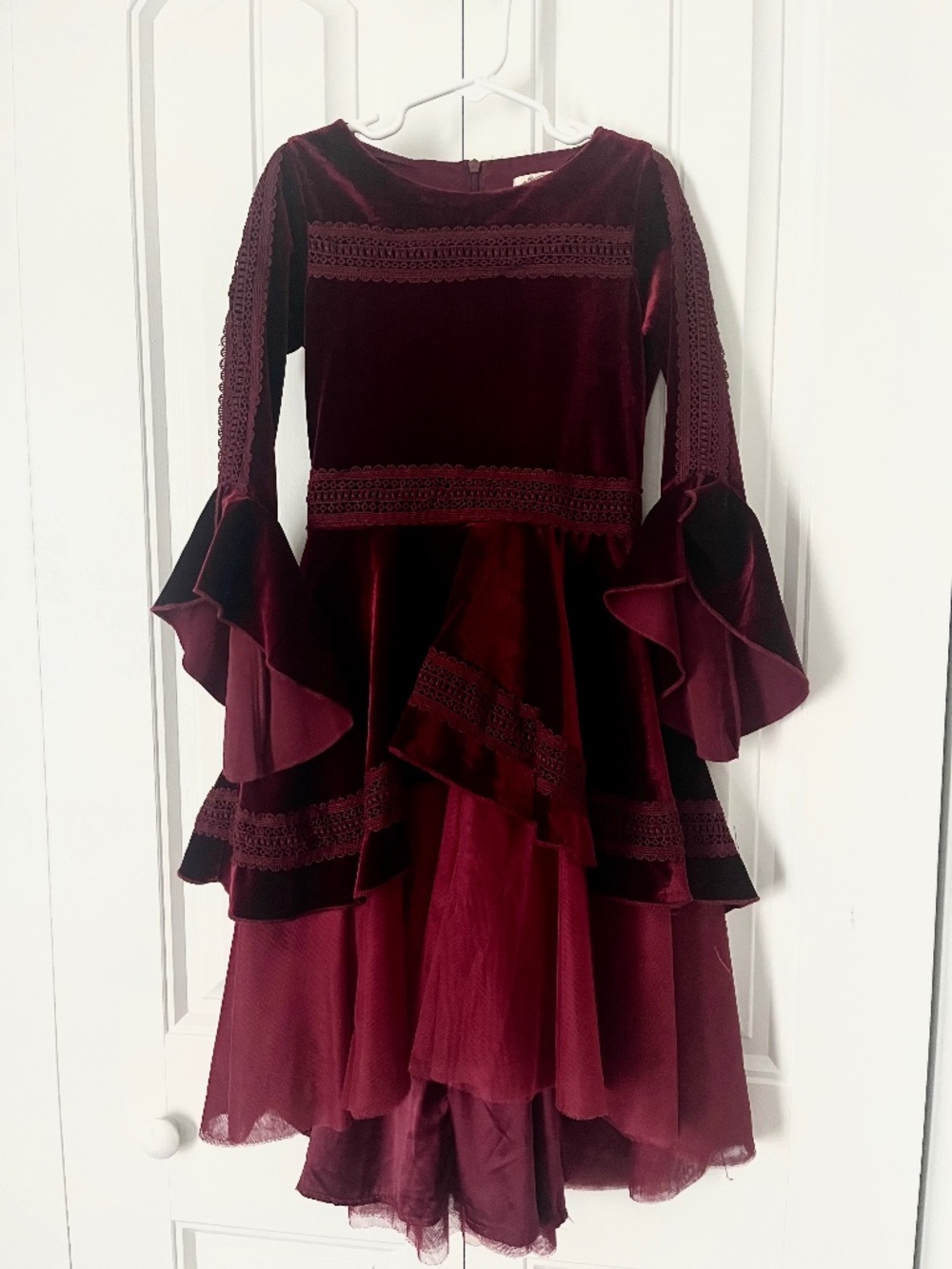 Joyfolie velvet and tulle girls formal dress